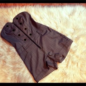 Black and gold zip up romper